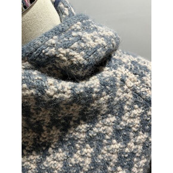 Stella McCartney Womens Crochet Hooded Thick Warm Sweater Blue White Size 38/XS‎ - Picture 14 of 14